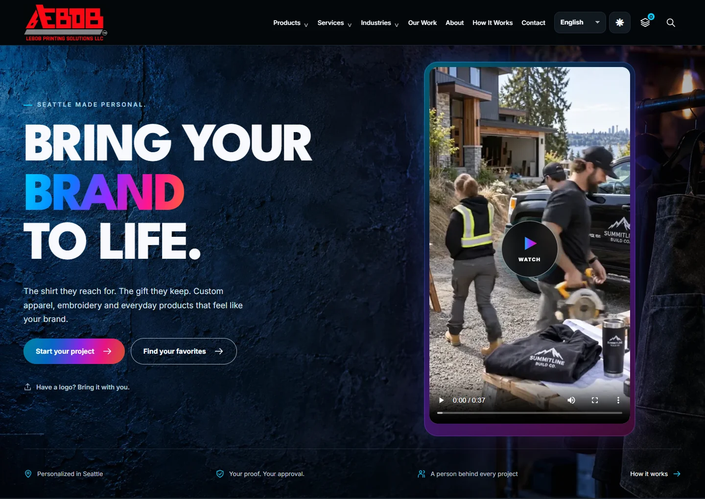 The actual public LEBOB Printing Solutions website created by Cristian Zazueta and WSAI
